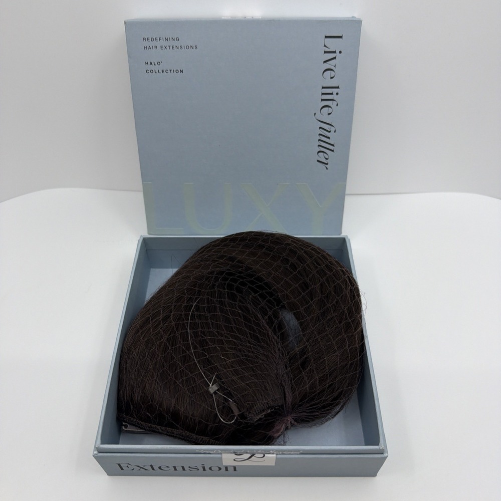 Luxy HALO Hair Extensions 20" Dark Brown #2 180g Halo And One Side Filler NEW